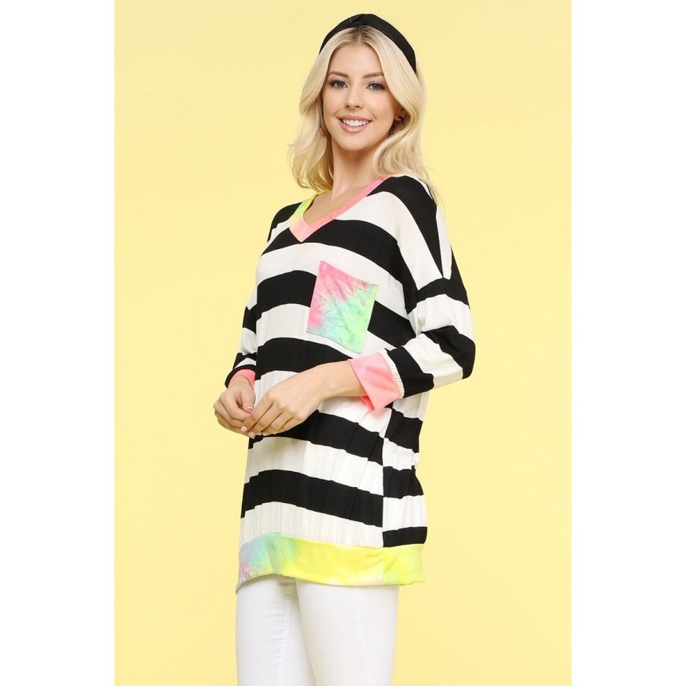 Blumin Striped & Tie Dye Top